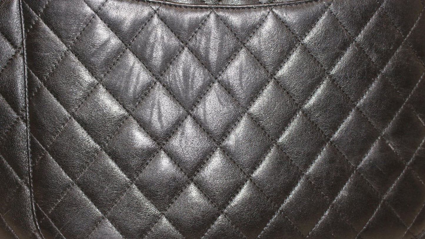 CHANEL Black  Leather Large Cambon Tote Bag