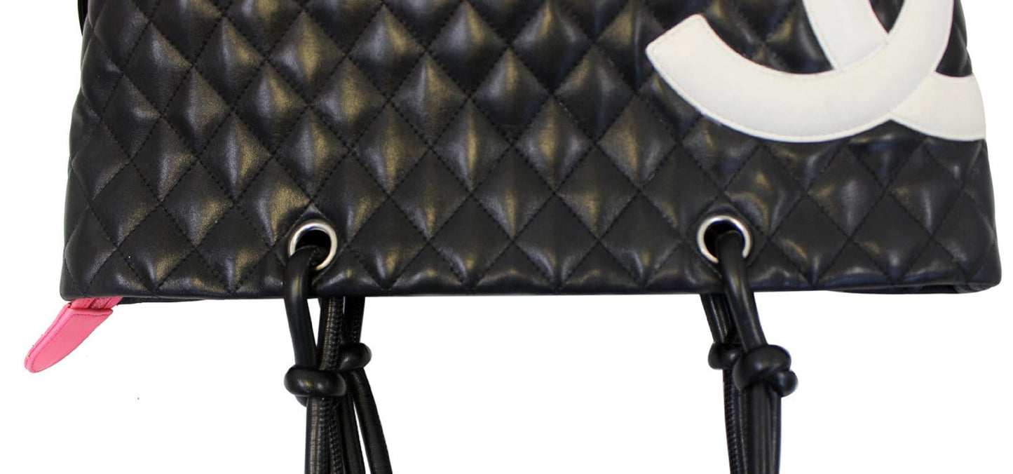 CHANEL Black  Leather Large Cambon Tote Bag