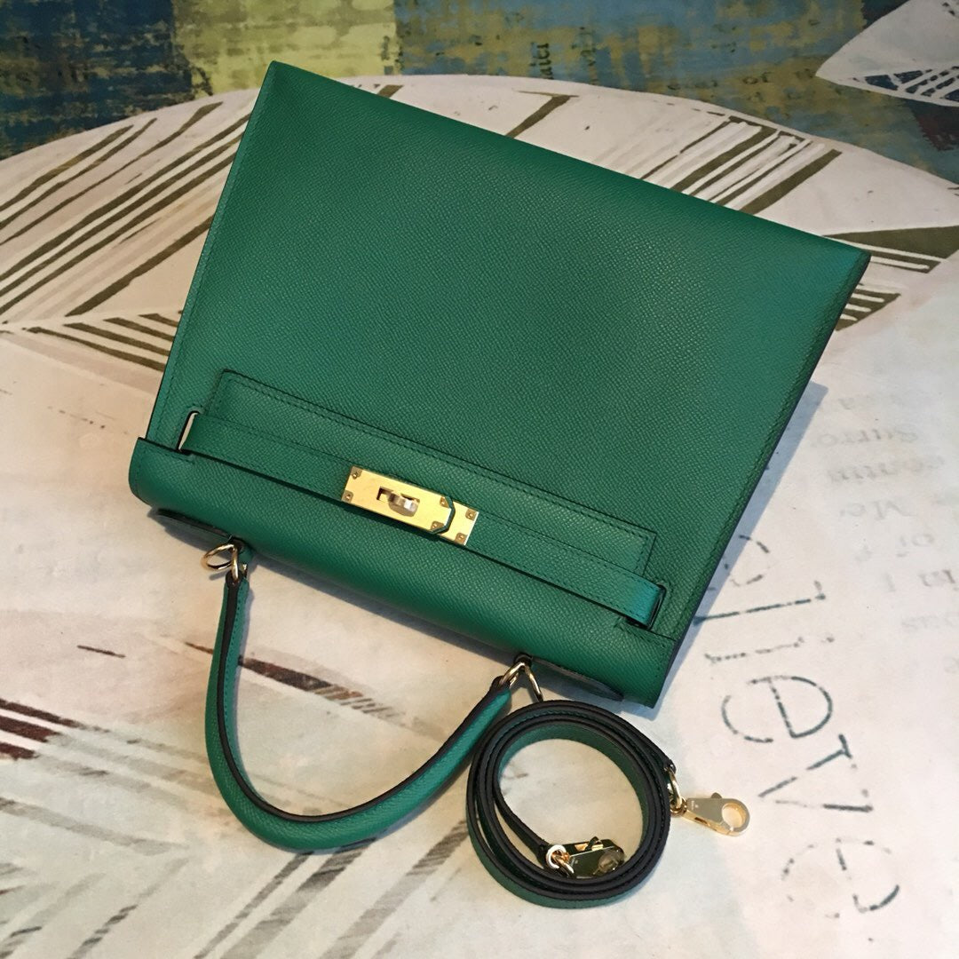 Top Quality Kelly 28 Vert Jade Green Bag For Women, Handbags, Shoulder Bags 11in/28cm