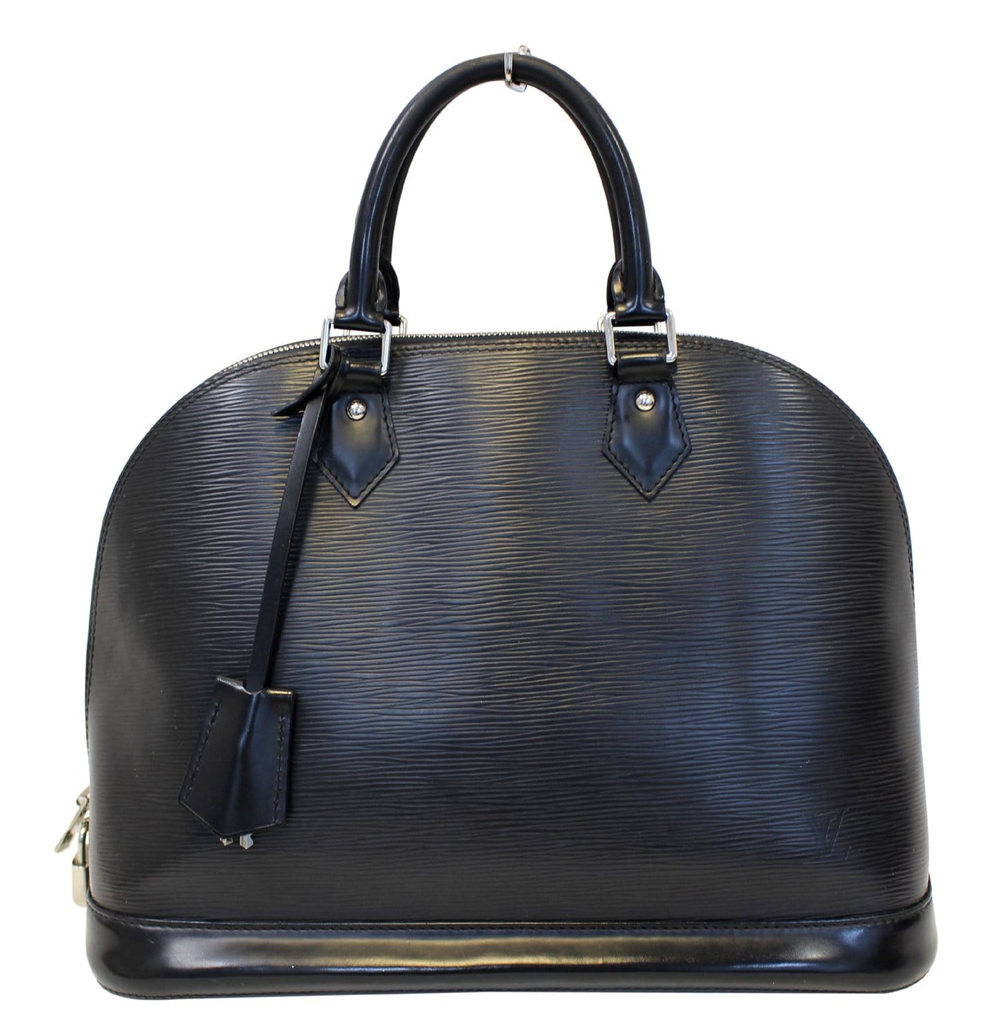 LOUIS VUITTON Black Epi Leather Alma GM Satchel Bag
