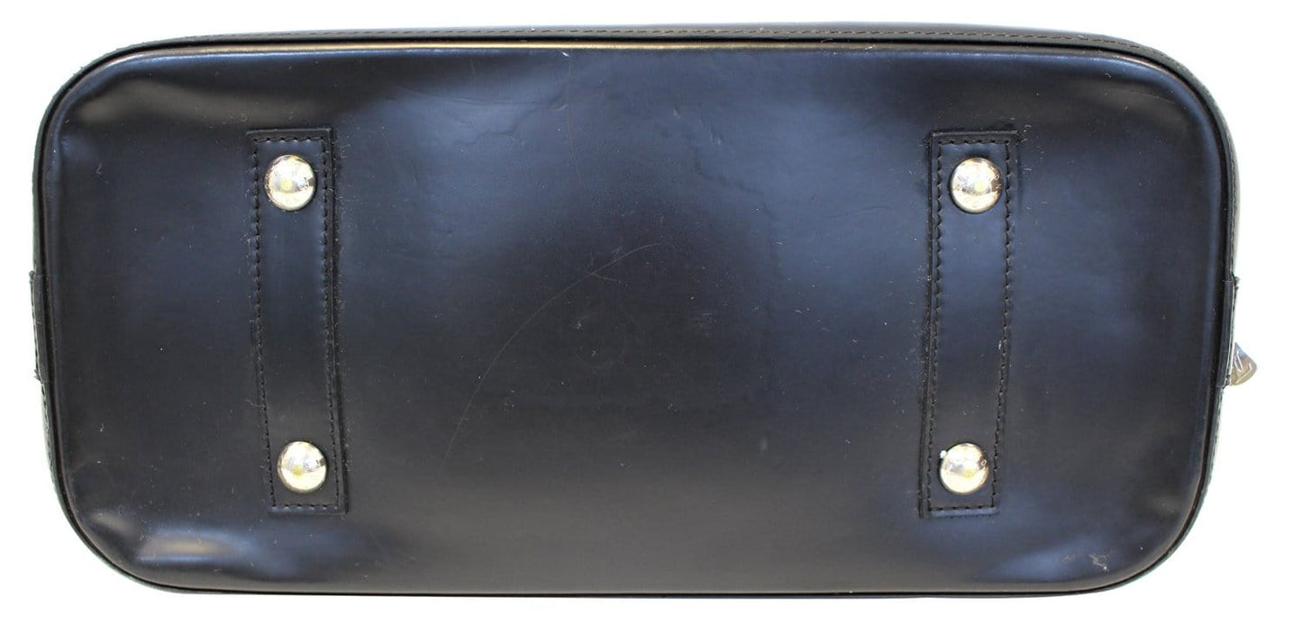 LOUIS VUITTON Black Epi Leather Alma GM Satchel Bag