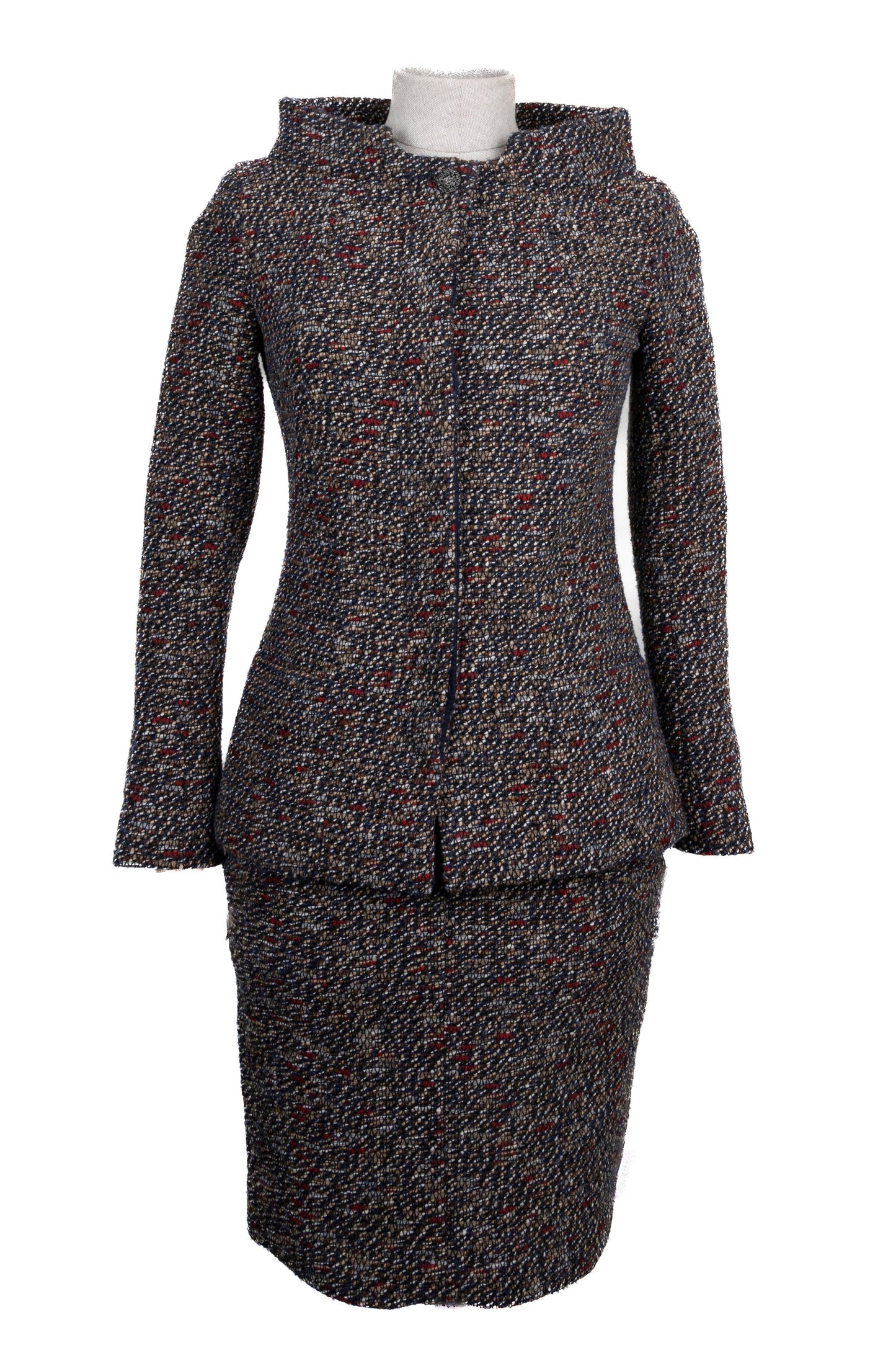 CHANEL Two Piece Tweed Brown