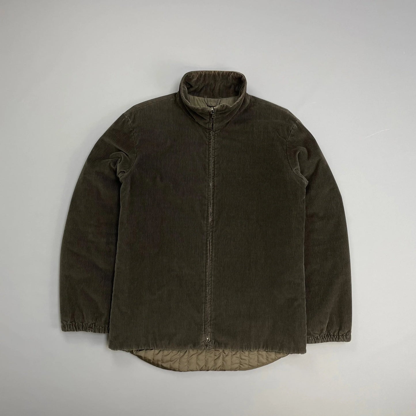 Prada Sport Brown 00s Padded Quilt-Lined Corduroy Jacket