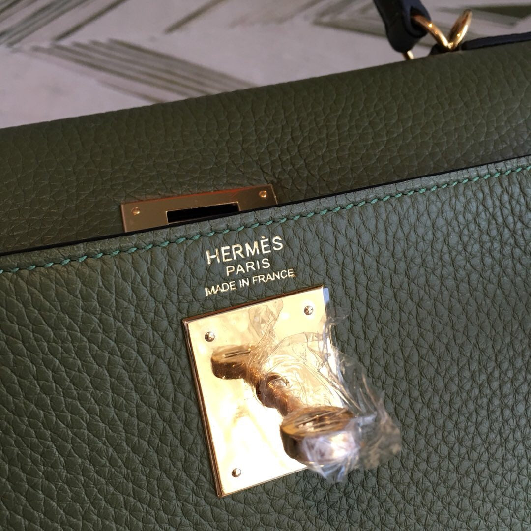 Top Quality Kelly Green Bag In Epsom With Gold Toned Hardware Bag For Women 7.5in/19cm