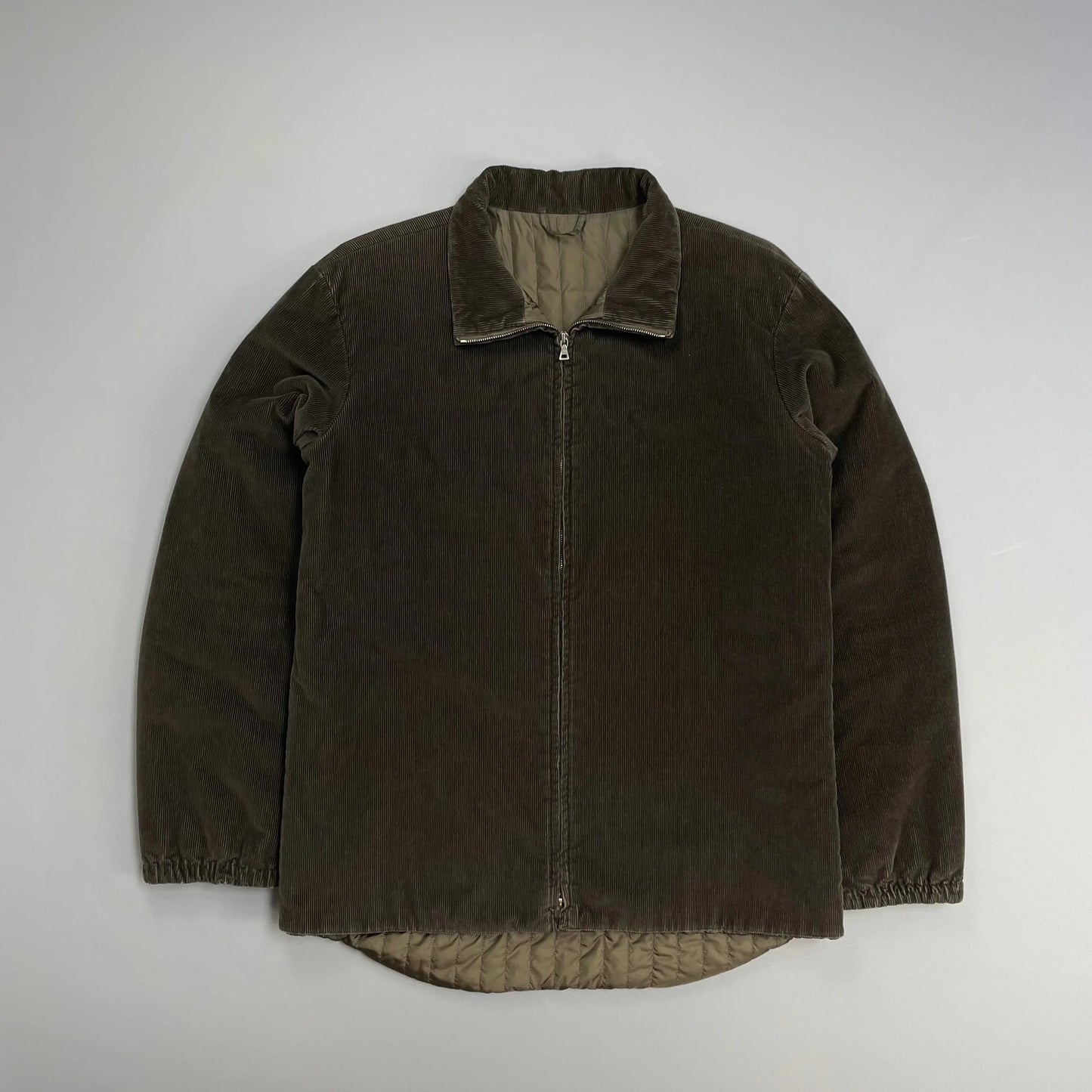 Prada Sport Brown 00s Padded Quilt-Lined Corduroy Jacket