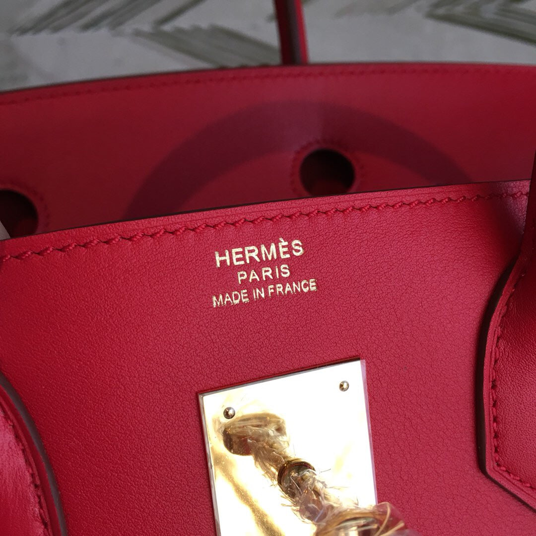 Top Quality Birkin Red For Women Gold Toned Hardware 11.8in/30cm