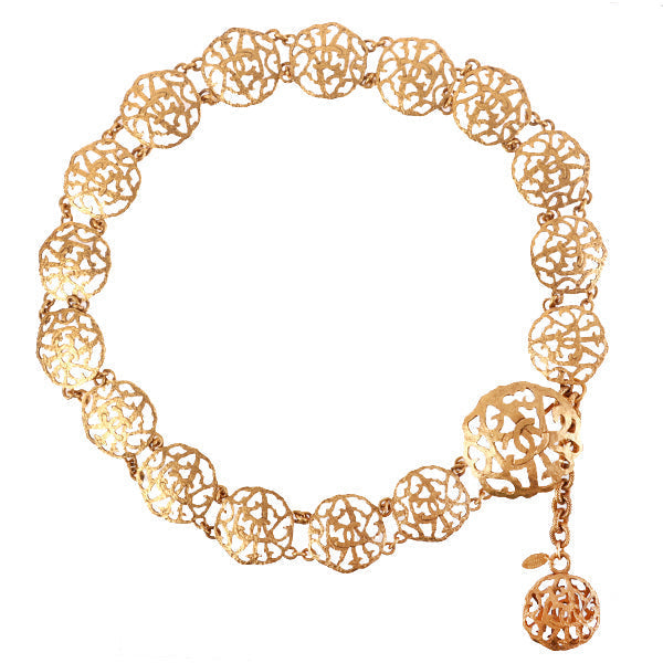 Chanel 1990 Made Design Cutout Cc Mark Chain Belt