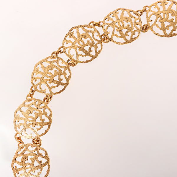 Chanel 1990 Made Design Cutout Cc Mark Chain Belt