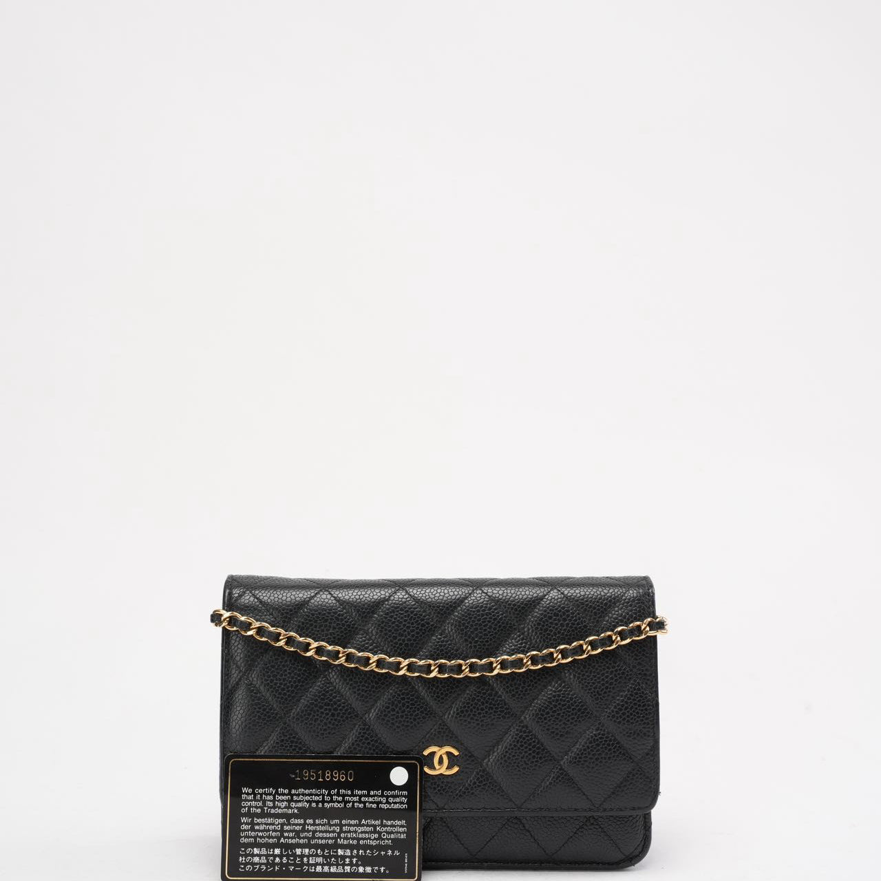 Chanel Black Classic Wallet on Chain (WOC) Caviar
