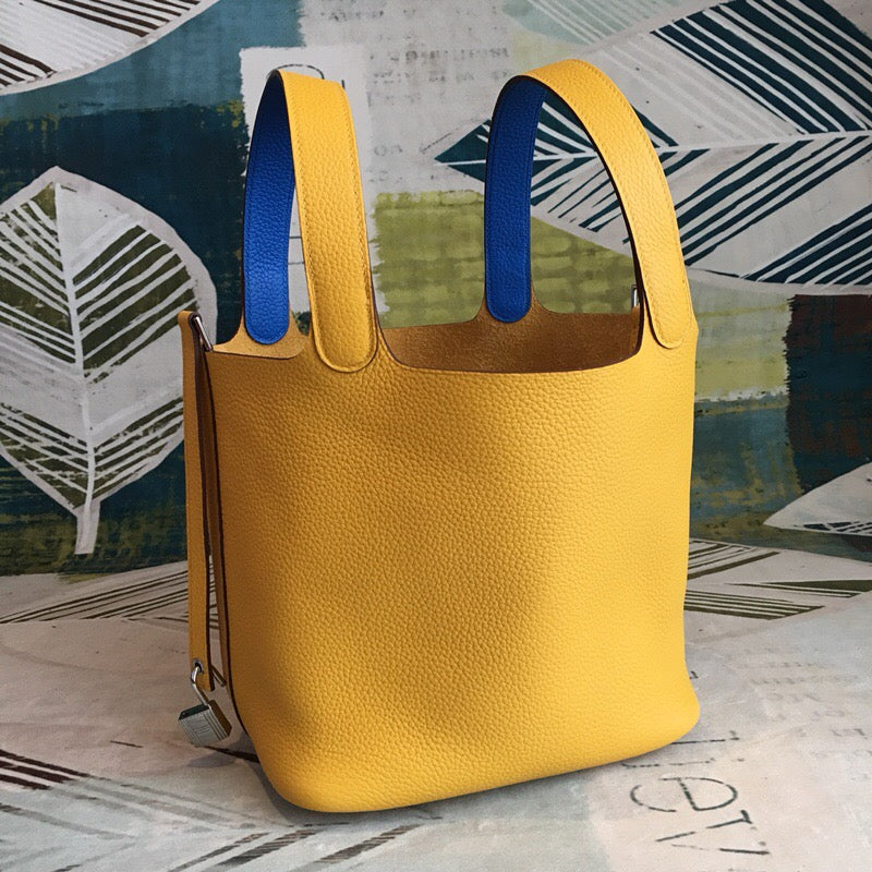 Top Quality Picotin Lock 18 Yellow ClemenTop Quality Palladium Hardware For Women 7.5in/19cm