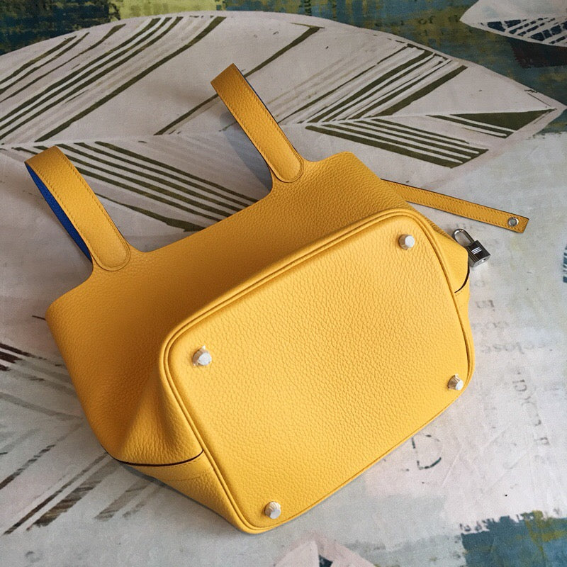 Top Quality Picotin Lock 18 Yellow ClemenTop Quality Palladium Hardware For Women 7.5in/19cm