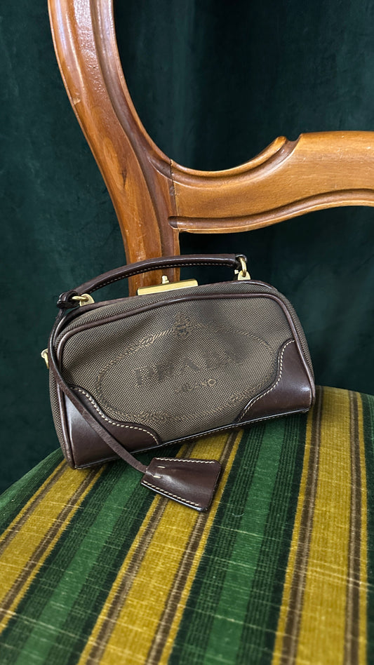 PRADA Mini Camera Top Handle Bag Brown