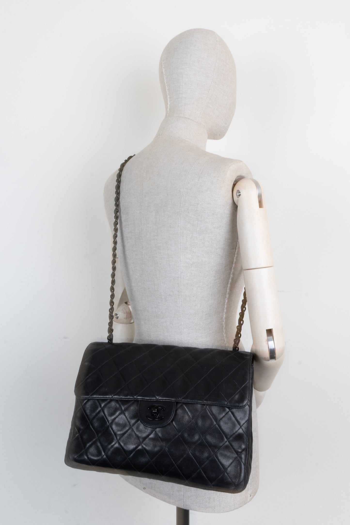 CHANEL Jumbo Timeless Single Classic Flap Bag So Black