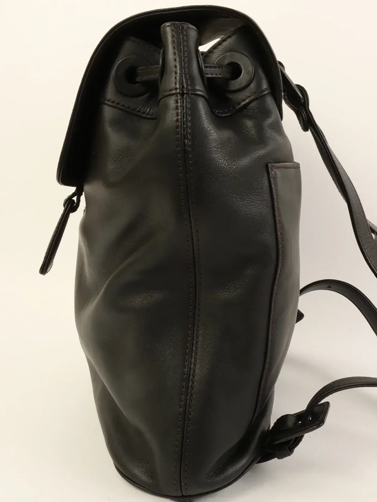 CHANEL Around 1998 Made Cc Mark Stitch Backpack Black