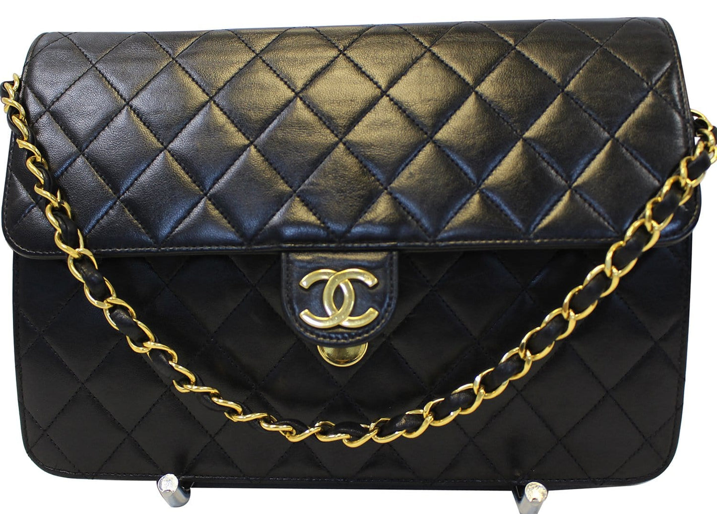 CHANEL Quilted  Leather Single Flap Black Shoulder Bag - Final Call