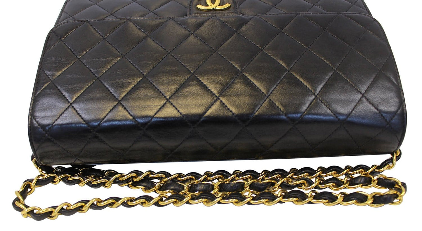 CHANEL Quilted  Leather Single Flap Black Shoulder Bag - Final Call