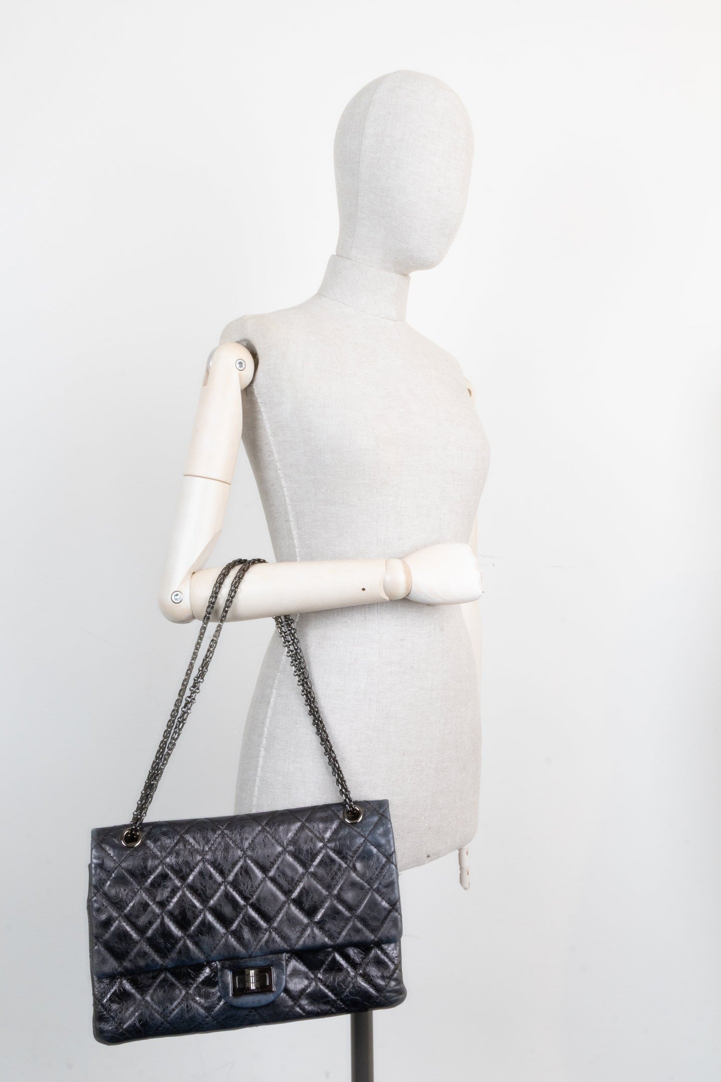 CHANEL 2.55 Maxi Flap Bag Aged Calfskin