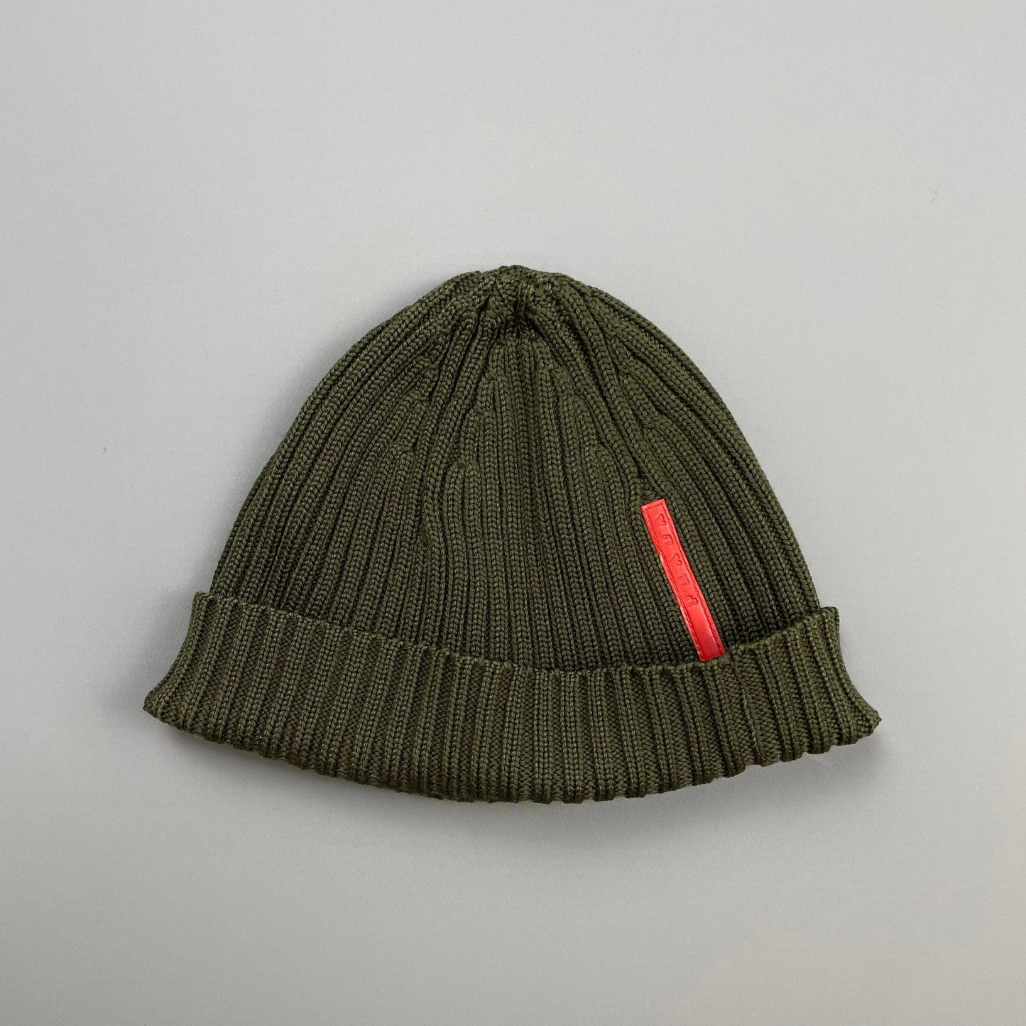 Prada Sport Khaki Green 00s Wool Knit Beanie