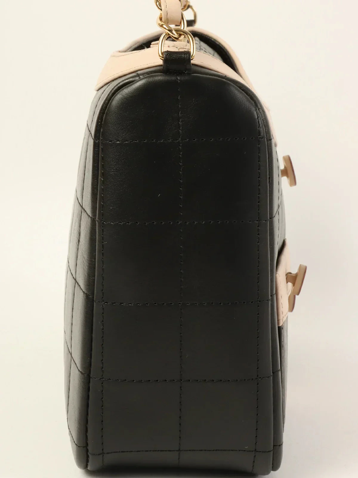 CHANEL Around 2001 Made Girl  Chain Bag Black/Pink Beige