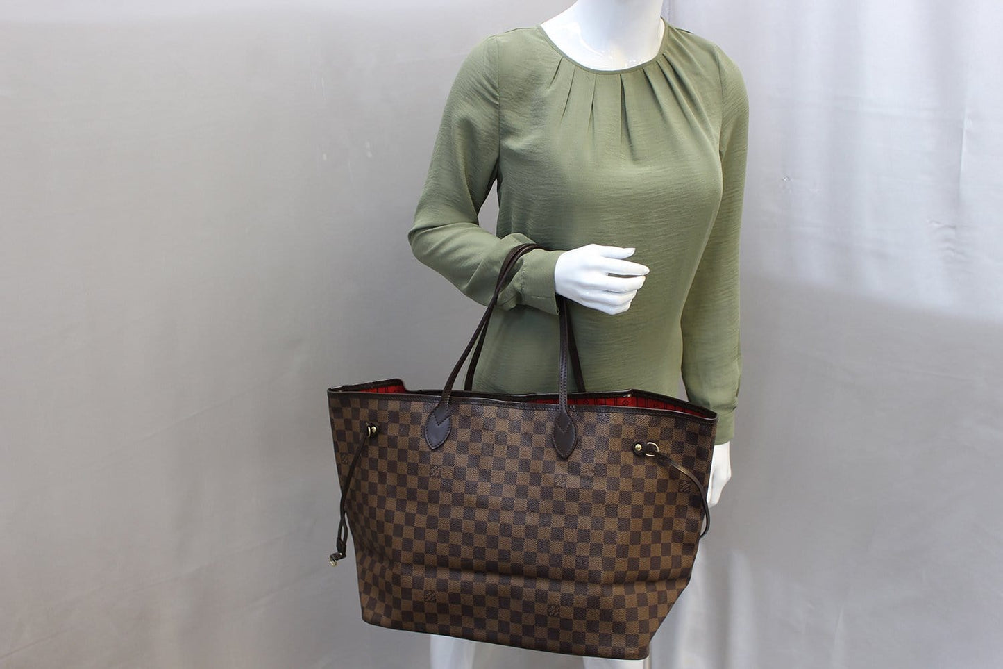 LOUIS VUITTON Damier Ebene Neverfull GM Brown Tote Bag