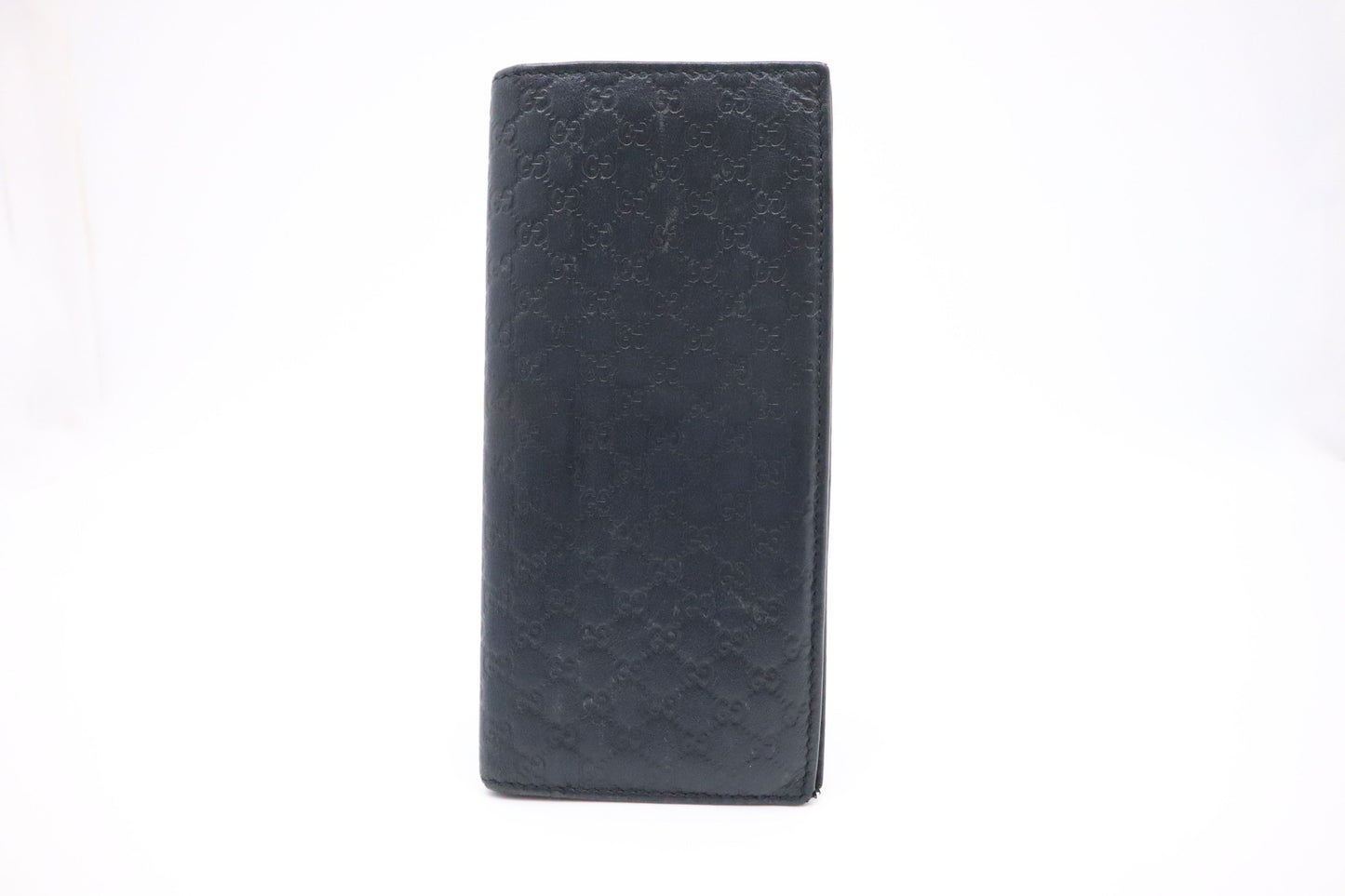 Gucci Bifold Long Wallet in Navy Microguccissima Leather
