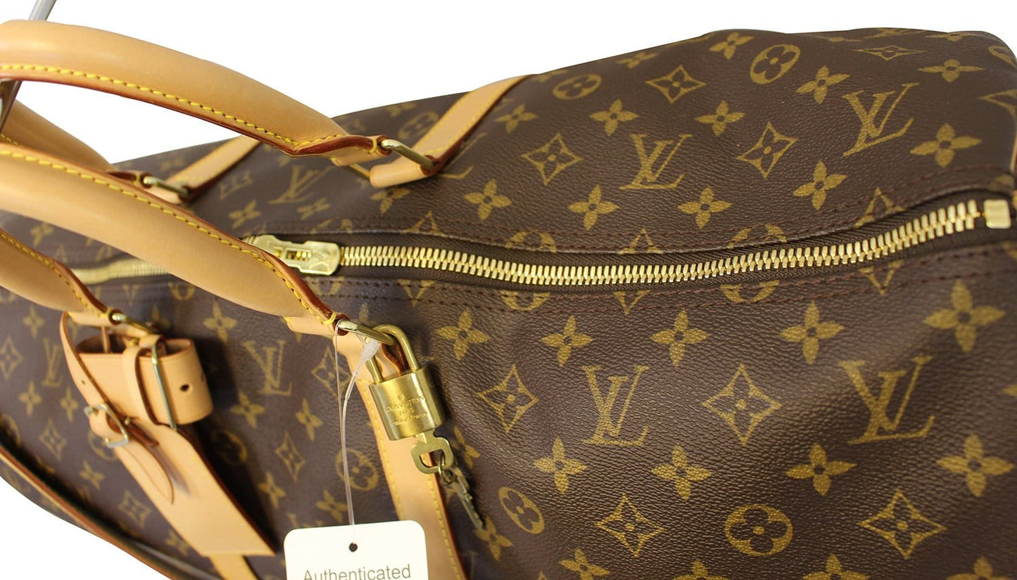 LOUIS VUITTON Monogram Canvas Keepall Bandouliere 55 Travel Bag