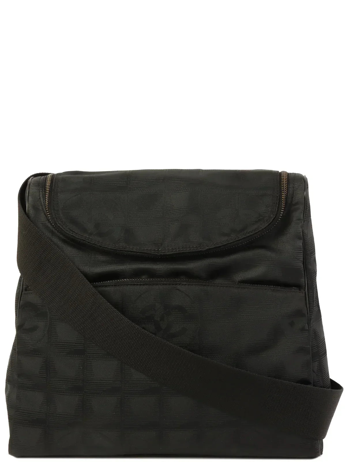 CHANEL Around 2000 Made New Travel Line Nylon Cc Mark 2Way Bag Black