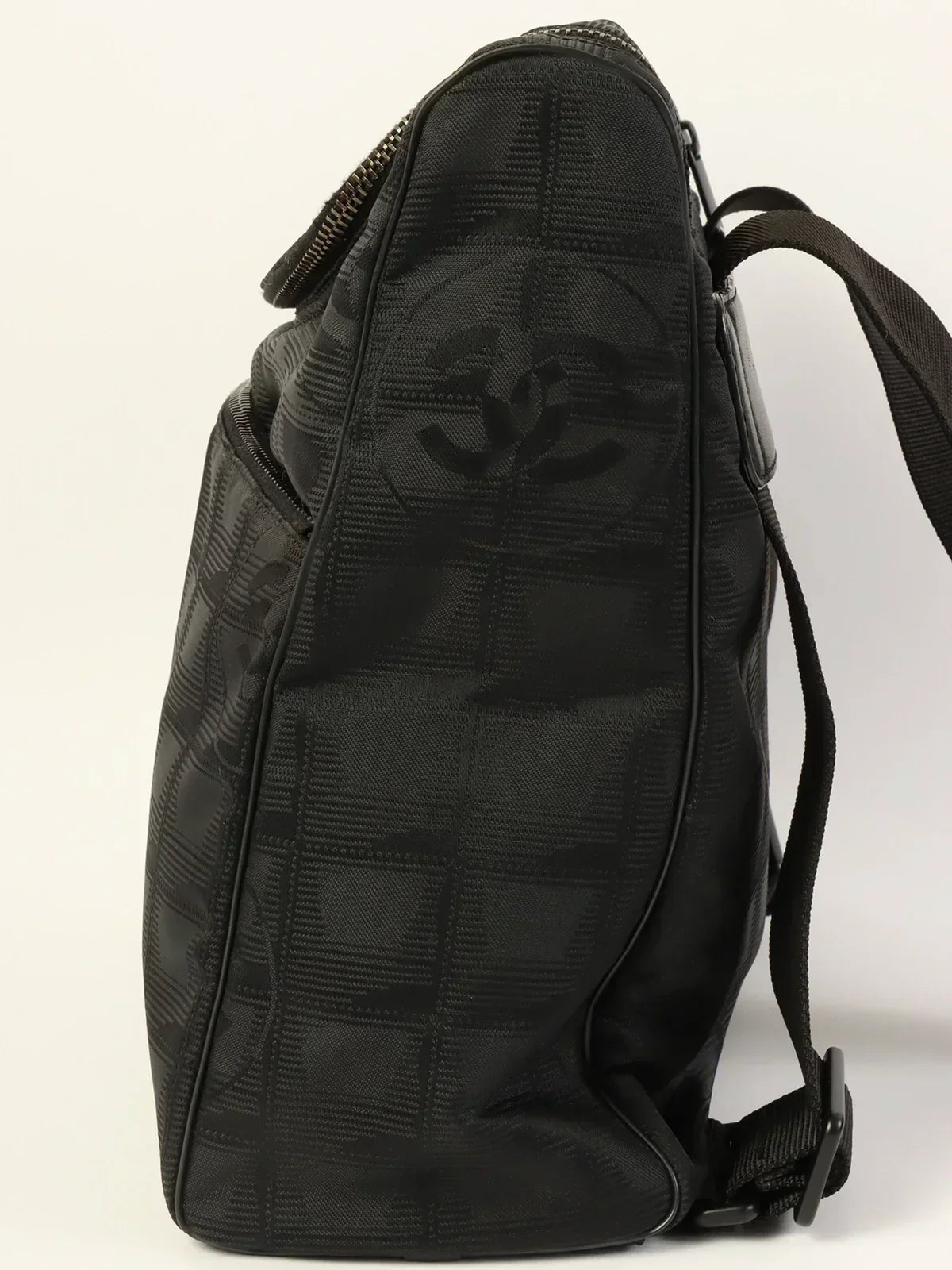 CHANEL Around 2000 Made New Travel Line Nylon Cc Mark 2Way Bag Black