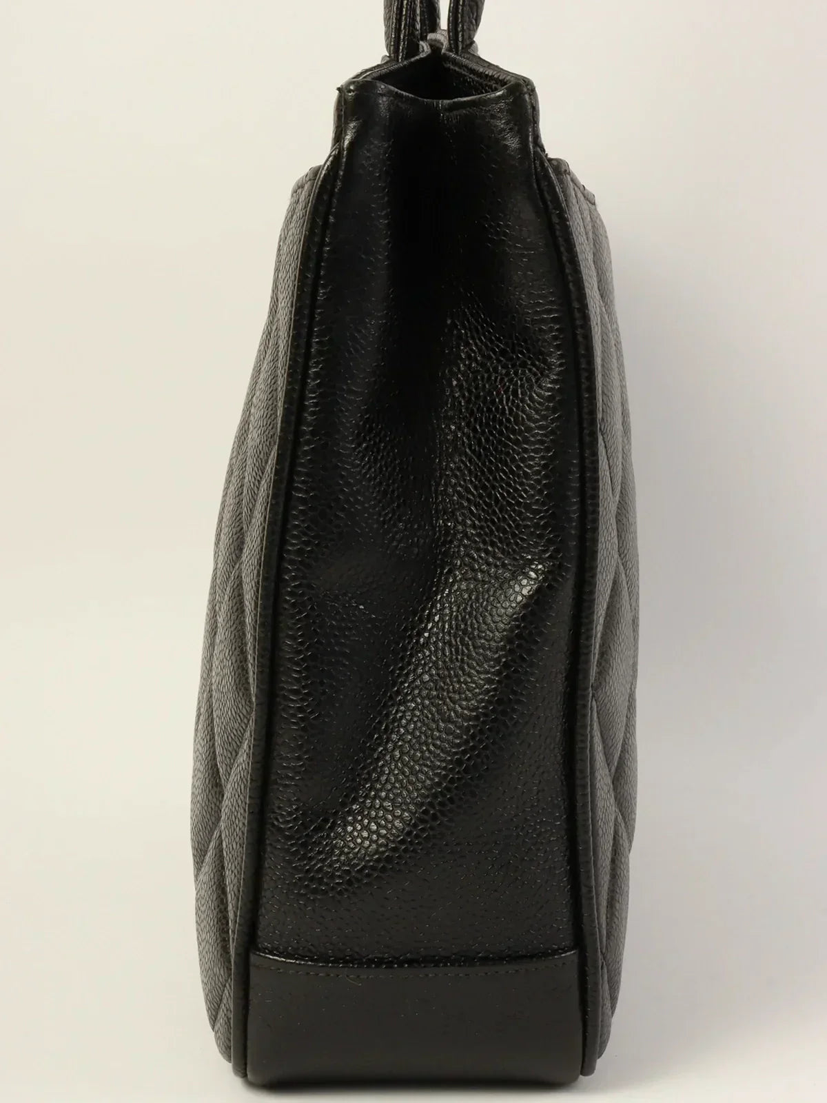 CHANEL Around 1997 Made Caviar Skin Turn-Lock Tote Bag Black
