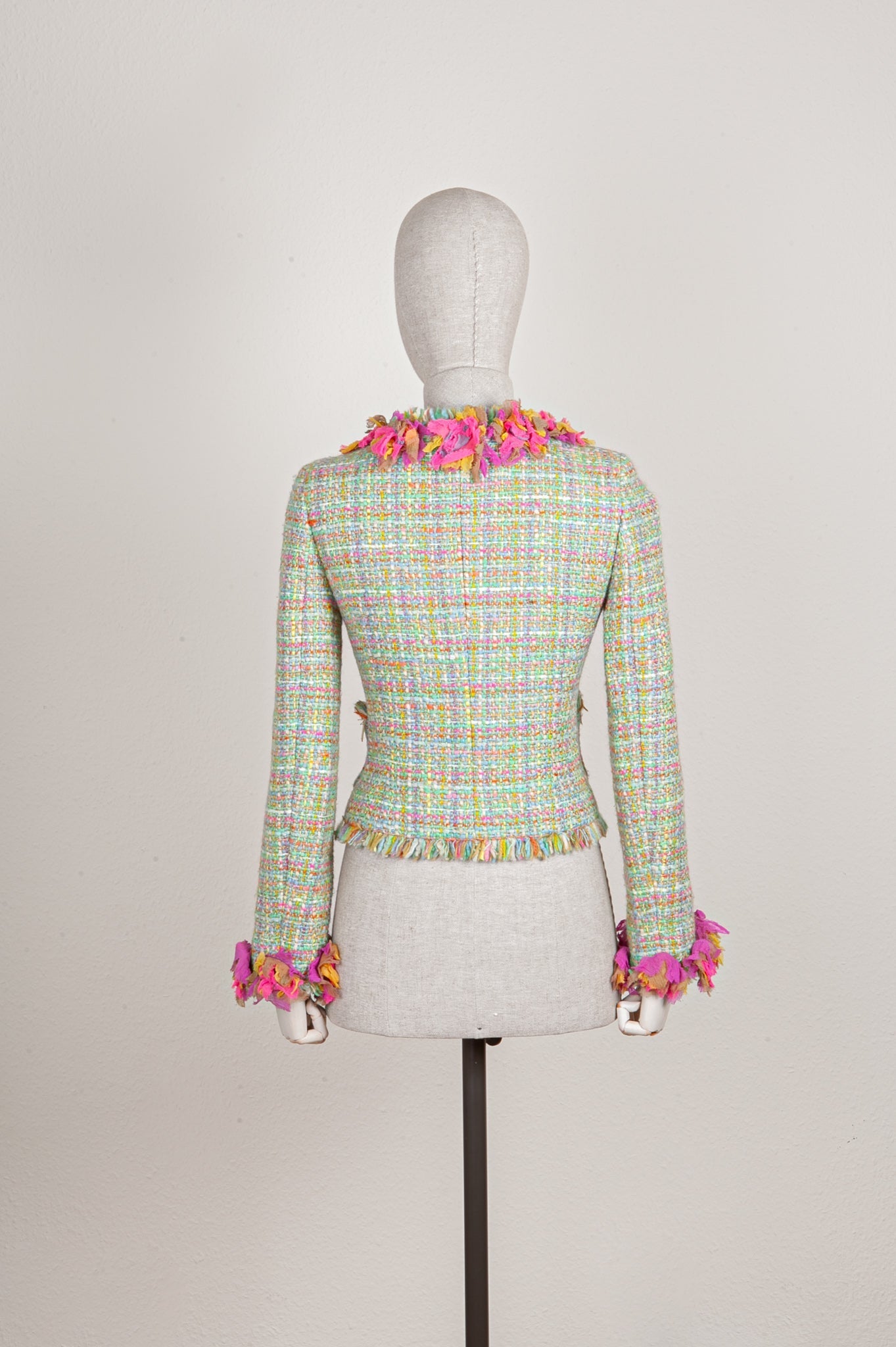 CHANEL Jacket Multicolor Tweed Green 01A