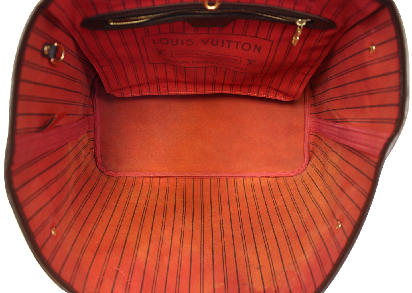 LOUIS VUITTON Damier Ebene Neverfull MM Brown Tote Bag