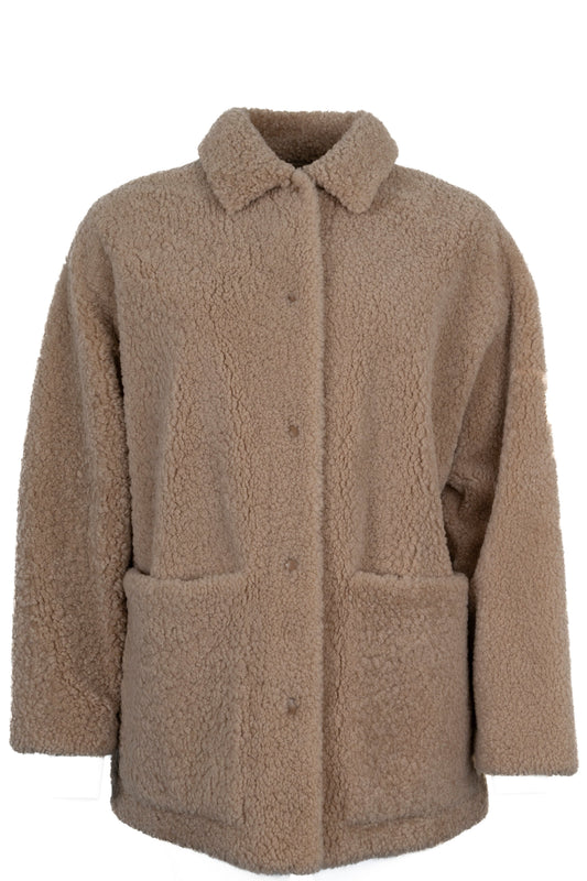 PRADA Oversize Jacket Shearling Beige