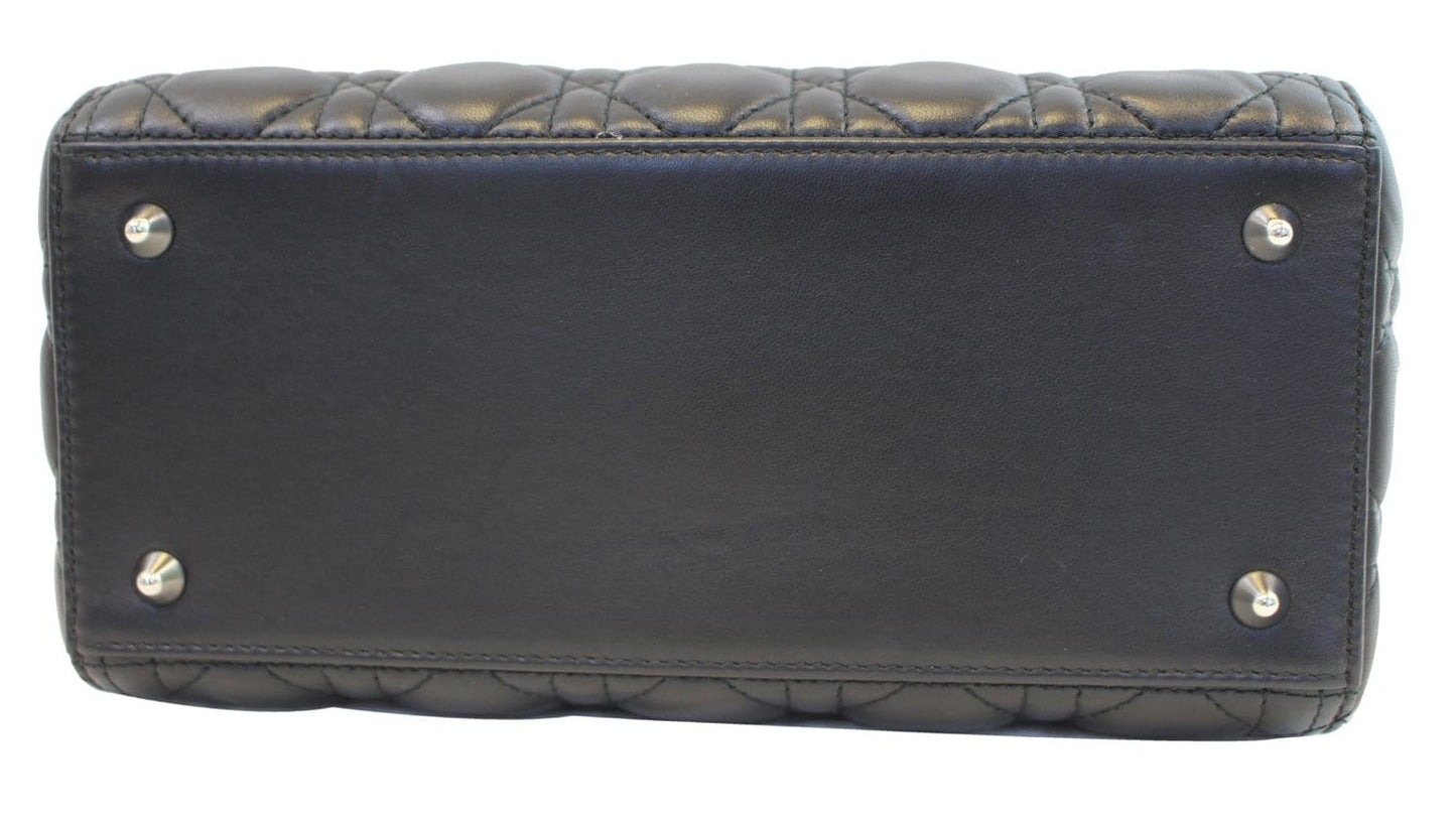 CHRISTIAN DIOR Cannage Quilted  Leather Lady Dior Medium Bag TT1027
