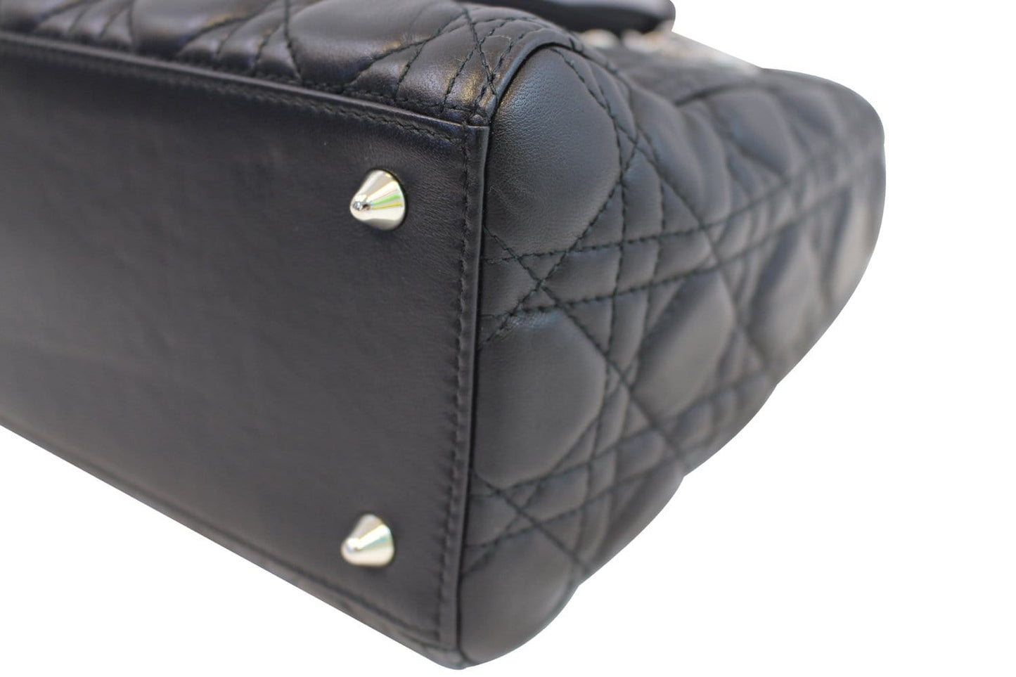 CHRISTIAN DIOR Cannage Quilted  Leather Lady Dior Medium Bag TT1027
