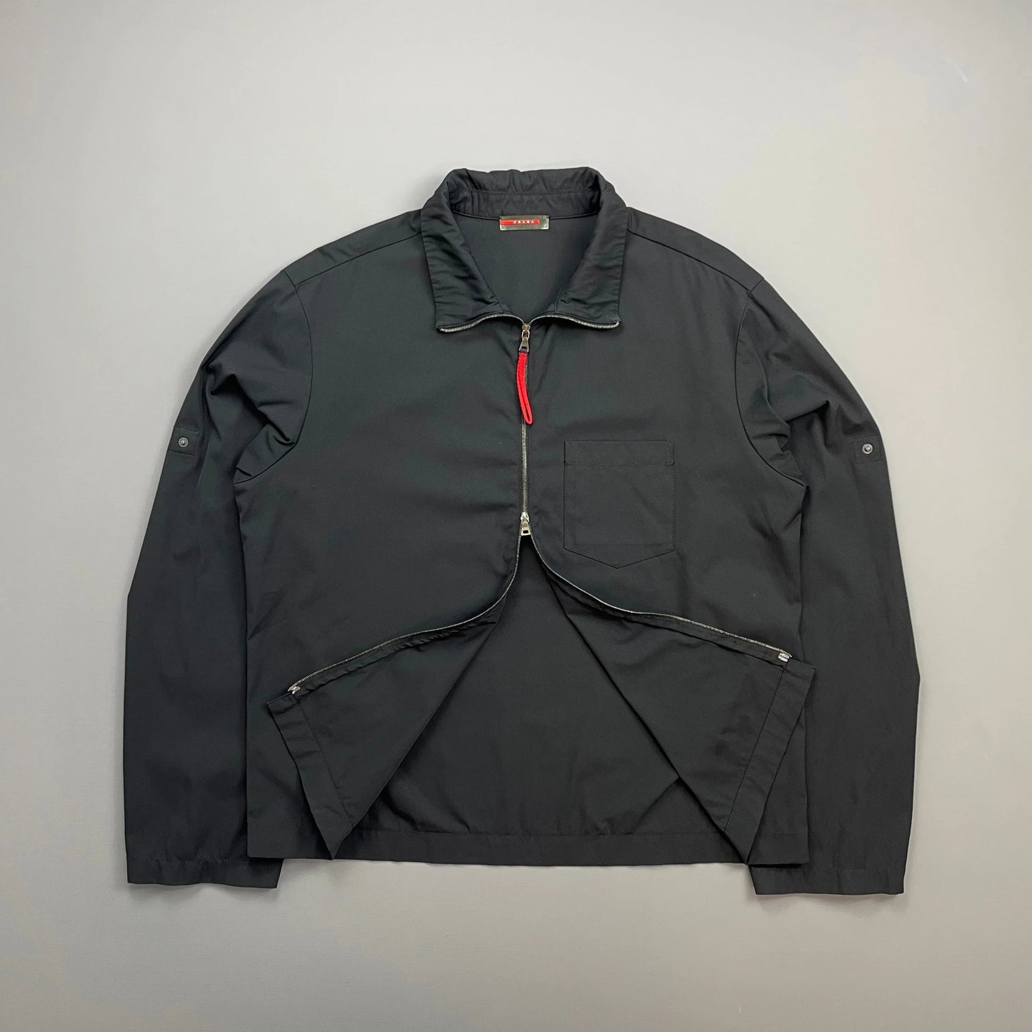 Prada Sport Navy 00s Lightweight Adjustable Sleeve Overshirt Jacket