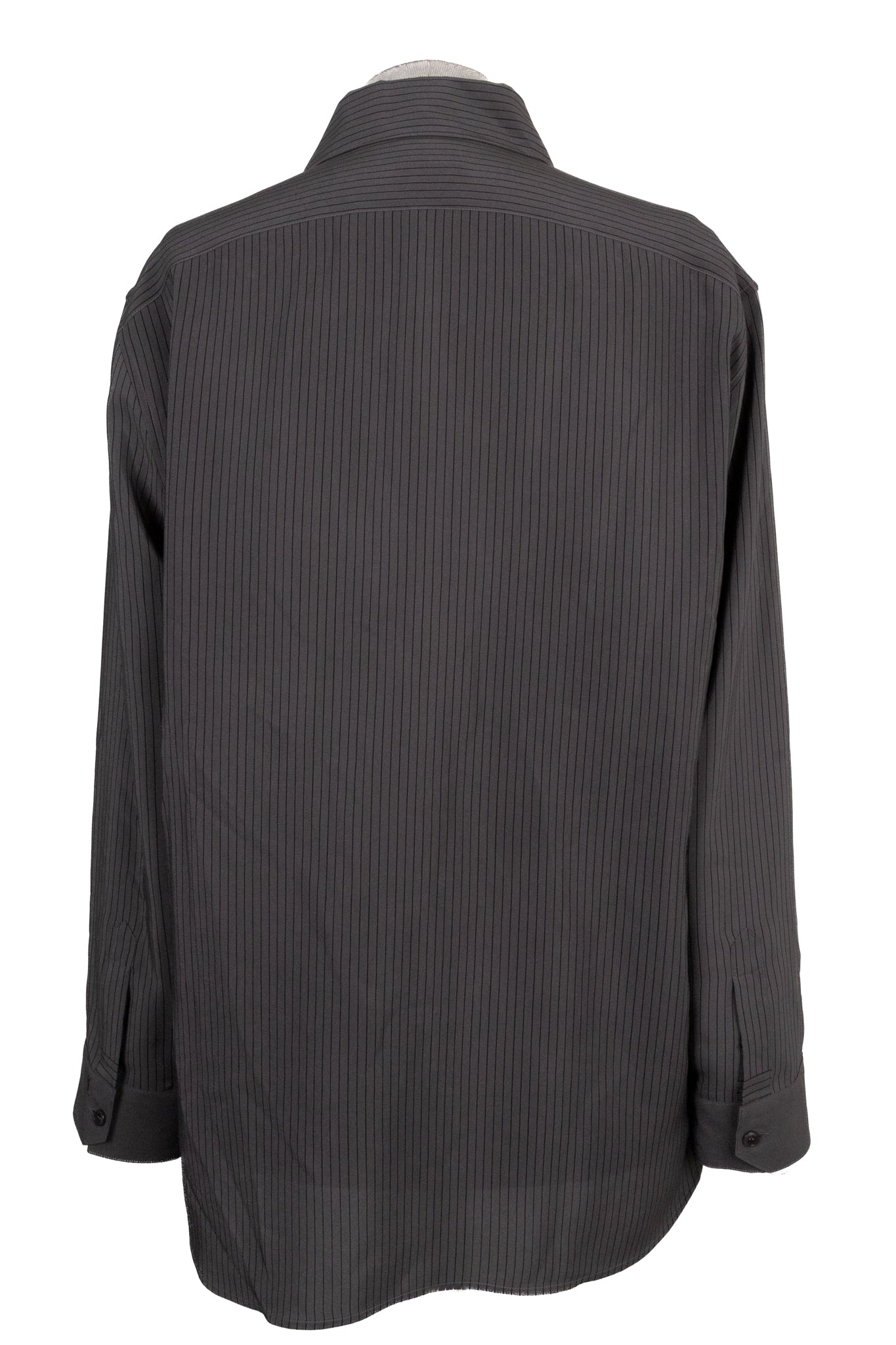SAINT LAURENT 2024 Striped Shirt Silk Grey