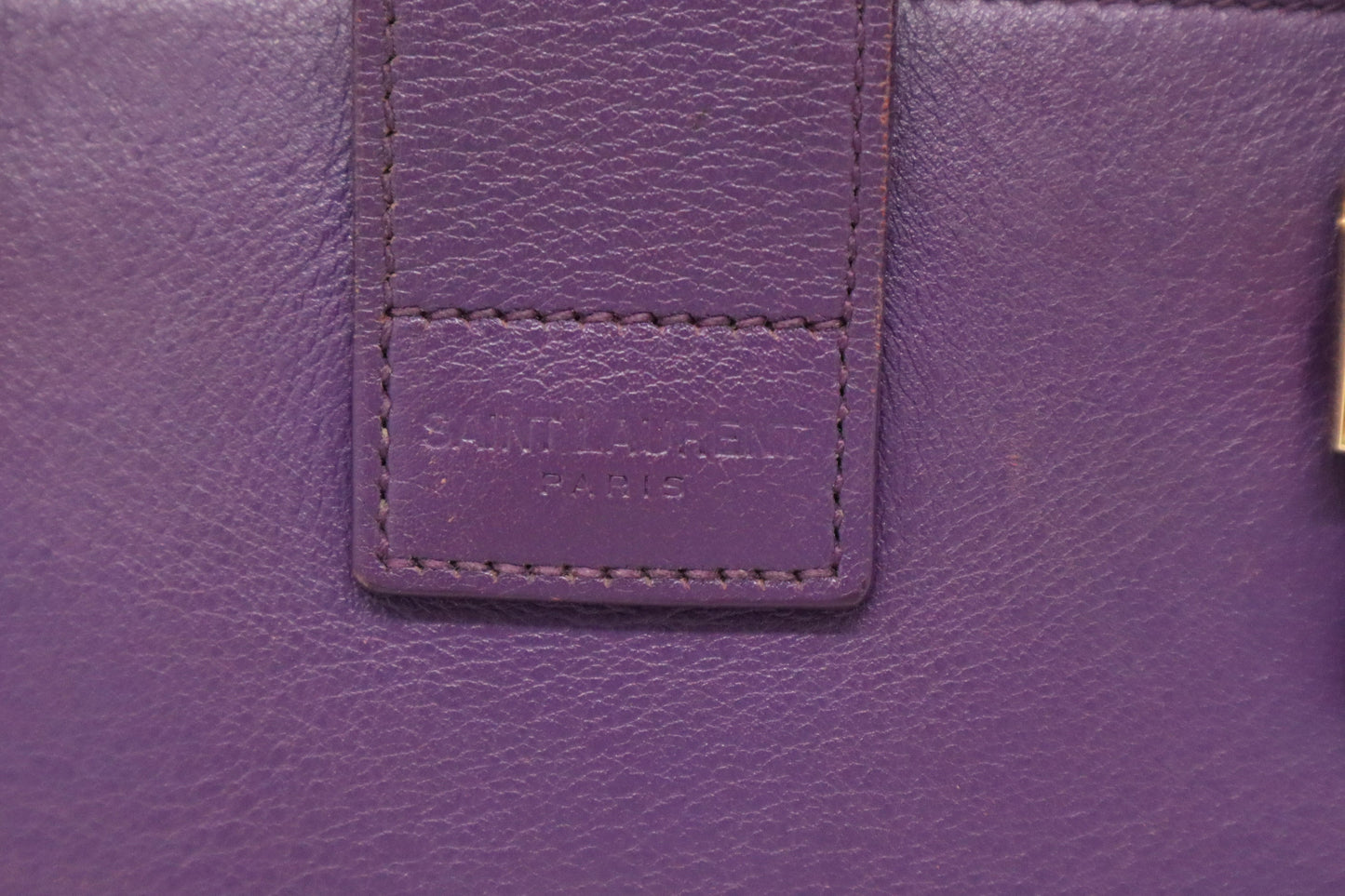 YSL Saint Laurent Baby Cabas in Purple Leather