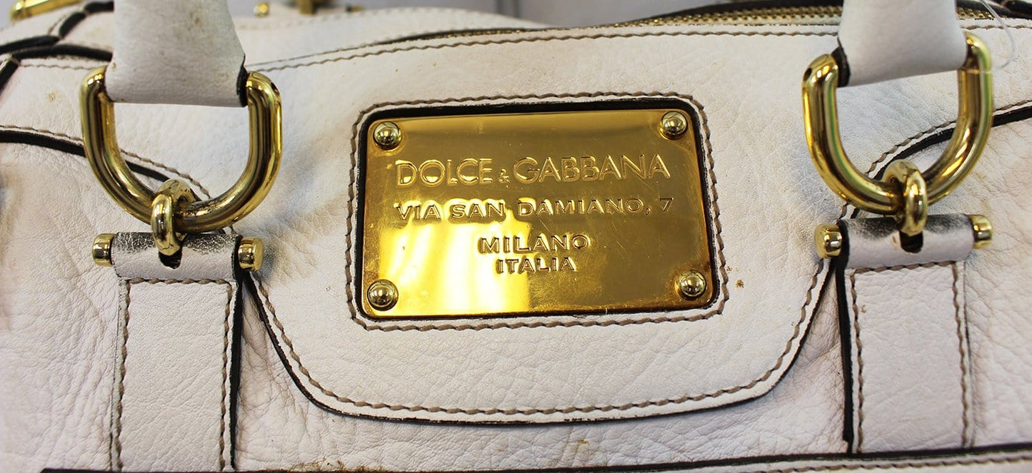 DOLCE & GABBANA Via San Damiano 7 White Shoulder Bag E3563