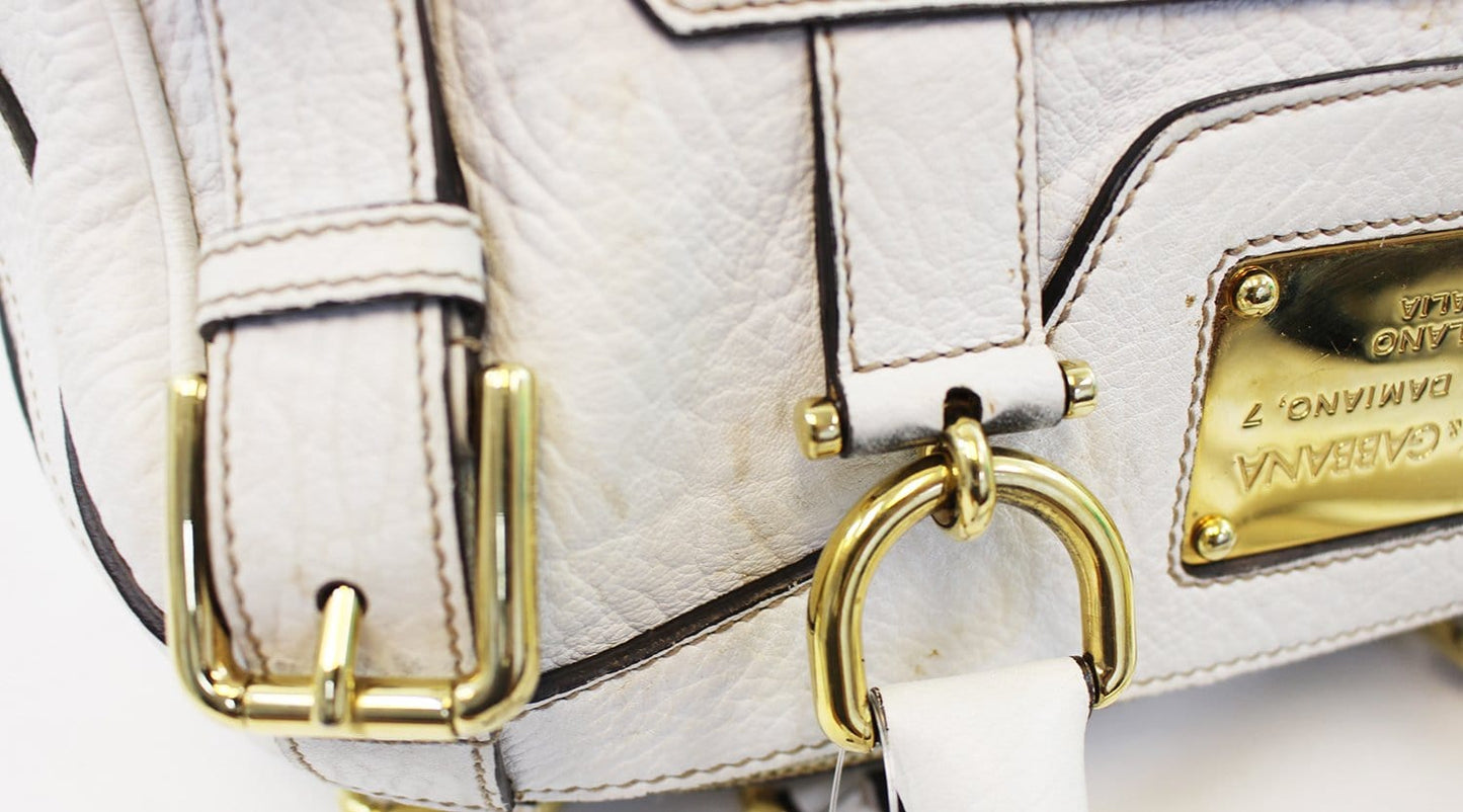 DOLCE & GABBANA Via San Damiano 7 White Shoulder Bag E3563