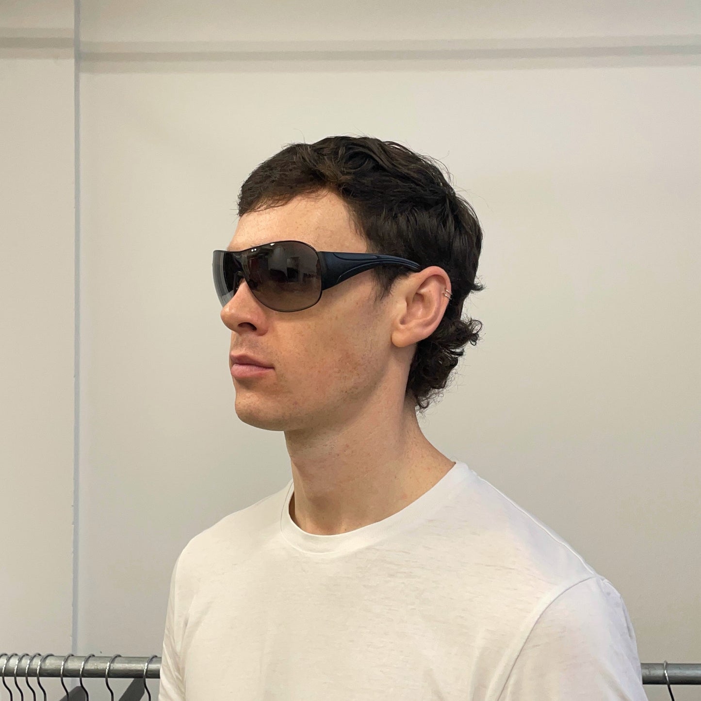 Prada Sport Black 00s Shield Sunglasses