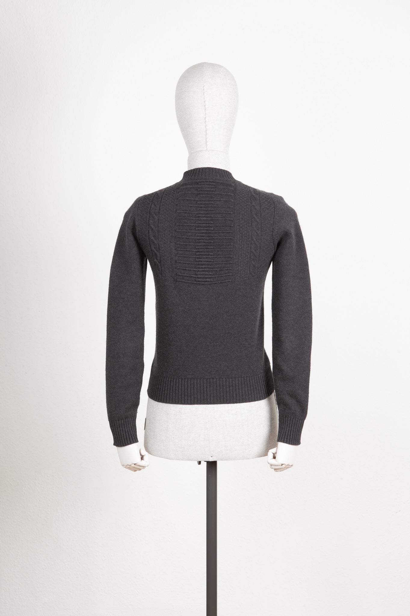 CHANEL Jacket Cashmere Knit Grey 16PF