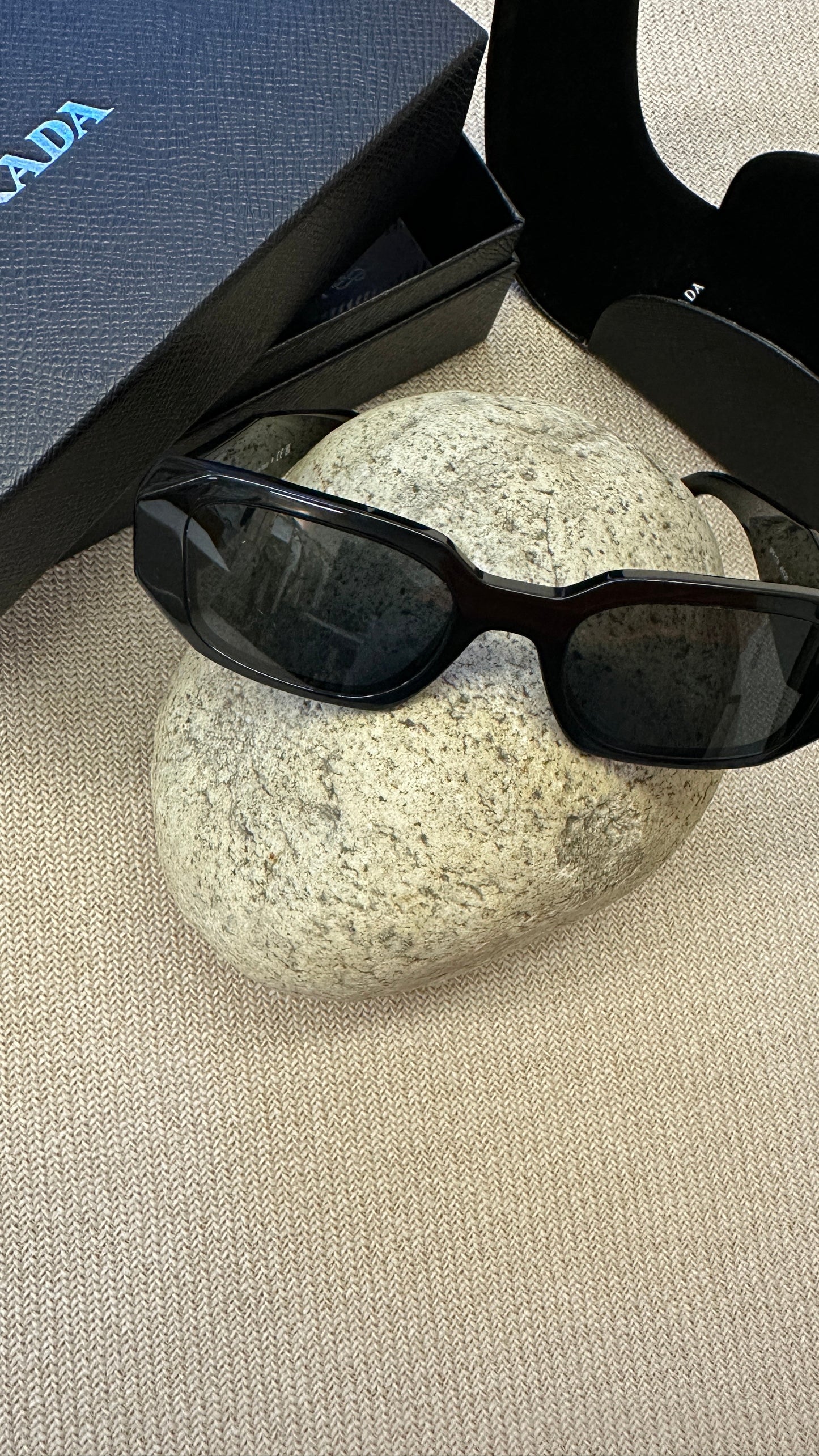 PRADA SPR17W Logo Sunglasses Black