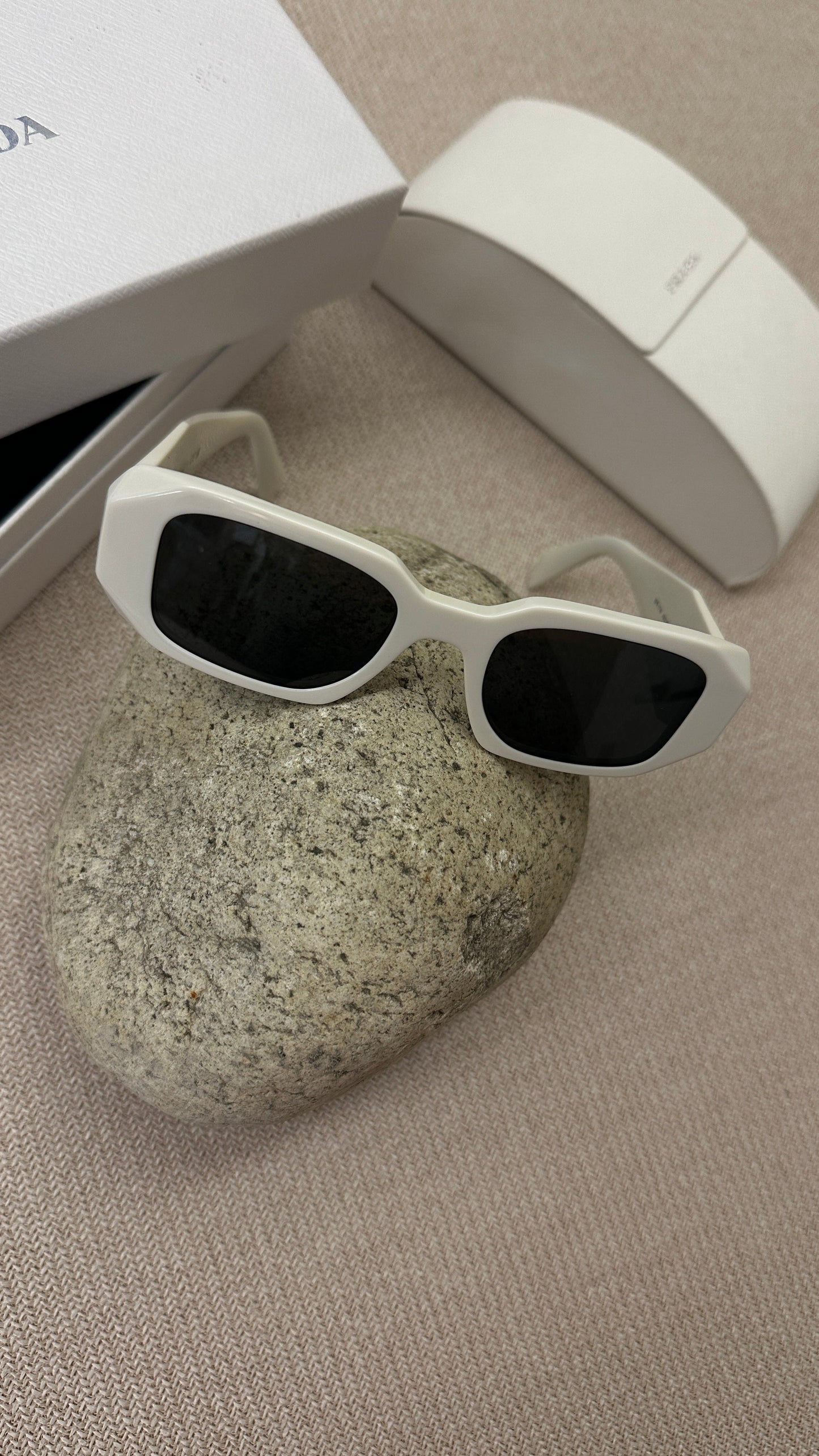 PRADA SPR17W Logo Sunglasses White
