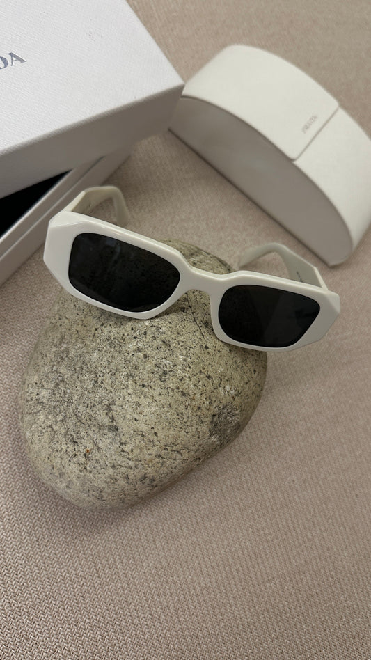 PRADA SPR17W Logo Sunglasses White