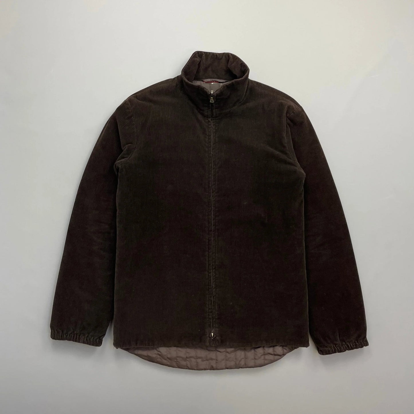 Prada Sport Brown Corduroy Jacket w/ Padded Quilt Lining