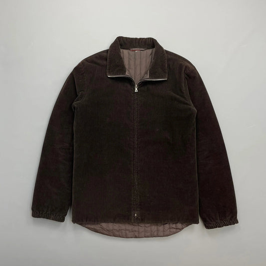 Prada Sport Brown Corduroy Jacket w/ Padded Quilt Lining