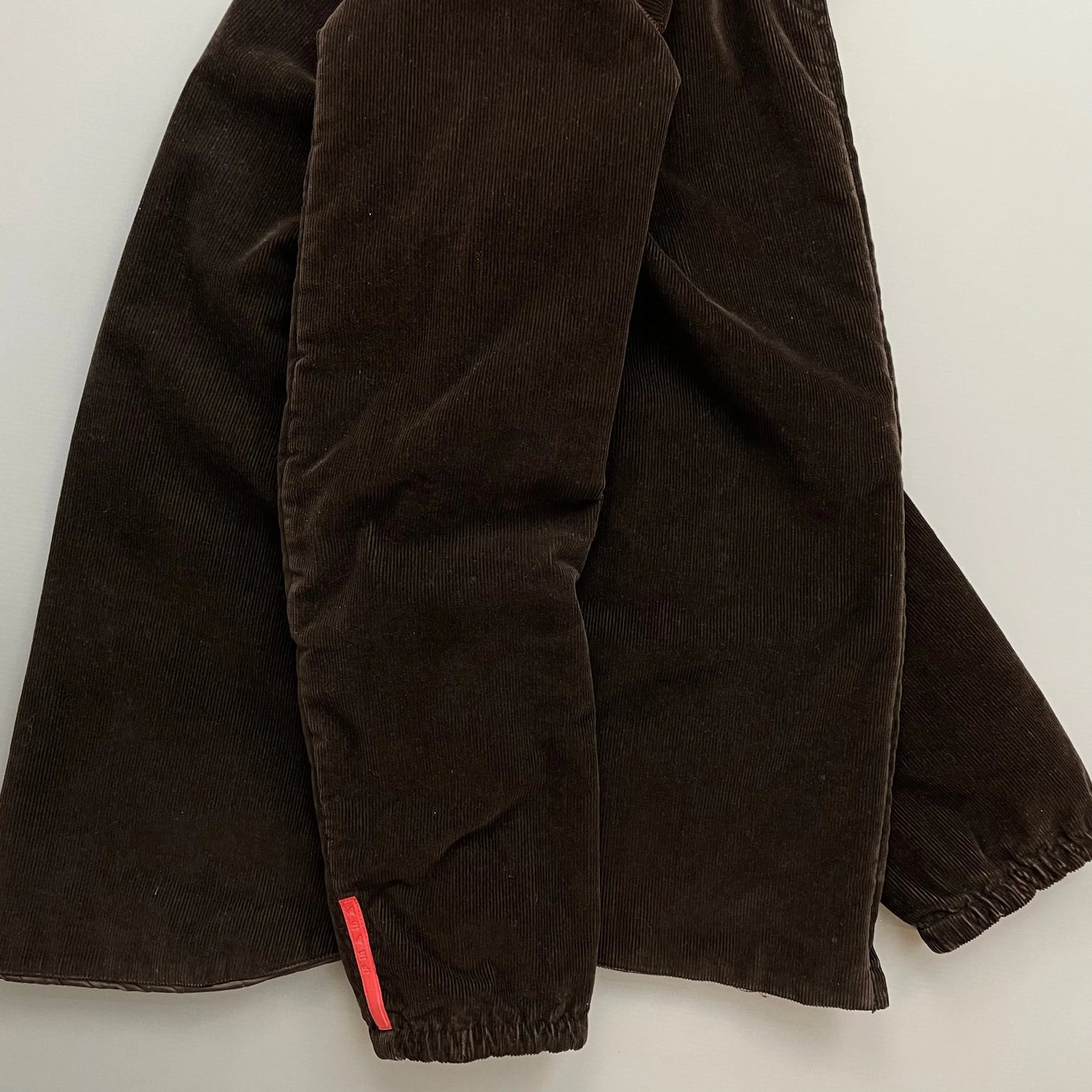 Prada Sport Brown Corduroy Jacket w/ Padded Quilt Lining