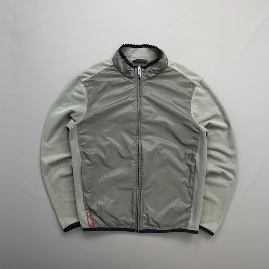 Prada Sport Grey 2016 Nylon Torso Zip-Through Lightweight Jacket