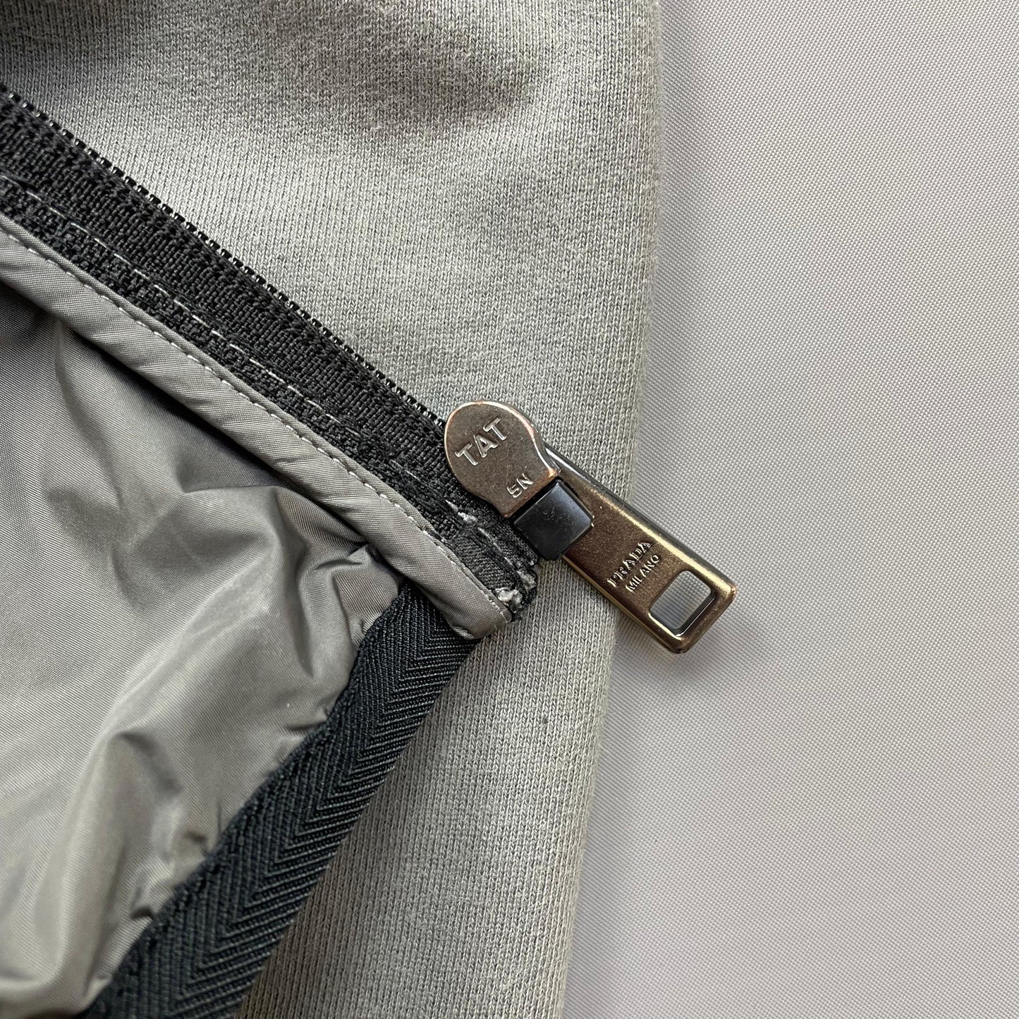 Prada Sport Grey 2016 Nylon Torso Zip-Through Lightweight Jacket