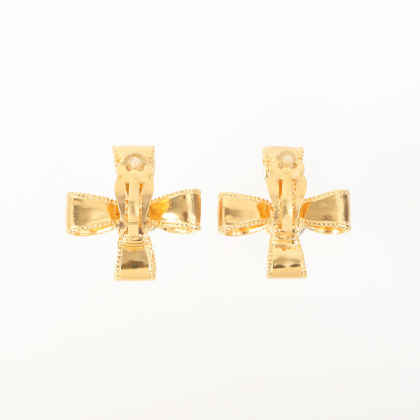 Chanel 1997 Made Cc Mark Ribbon Motif Earrings